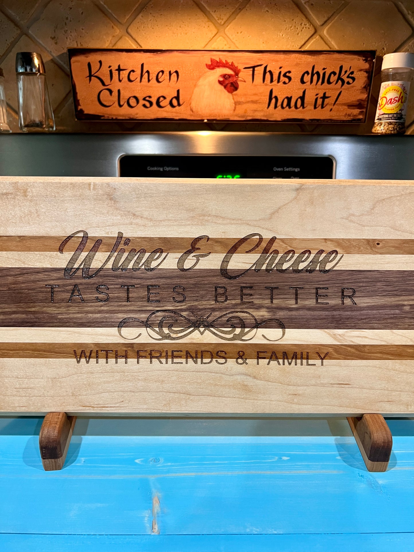 Serving Tray - "Wine & Cheese”
