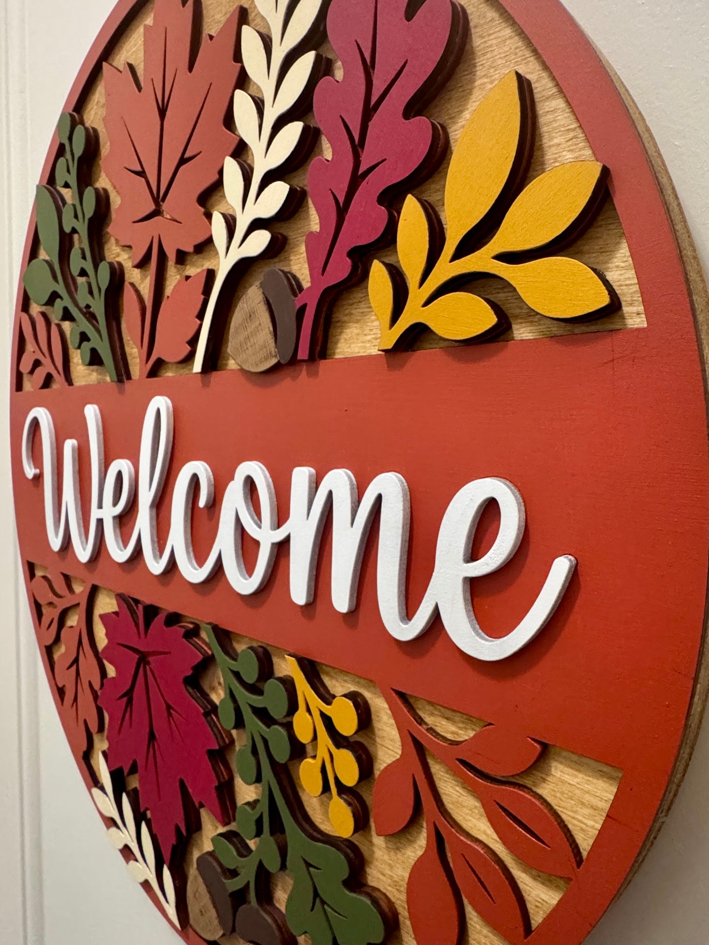 Door Hanger - Autumn Leaves Welcome