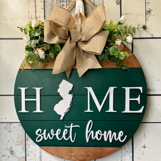 Door Sign - Custom State Home Sweet Home