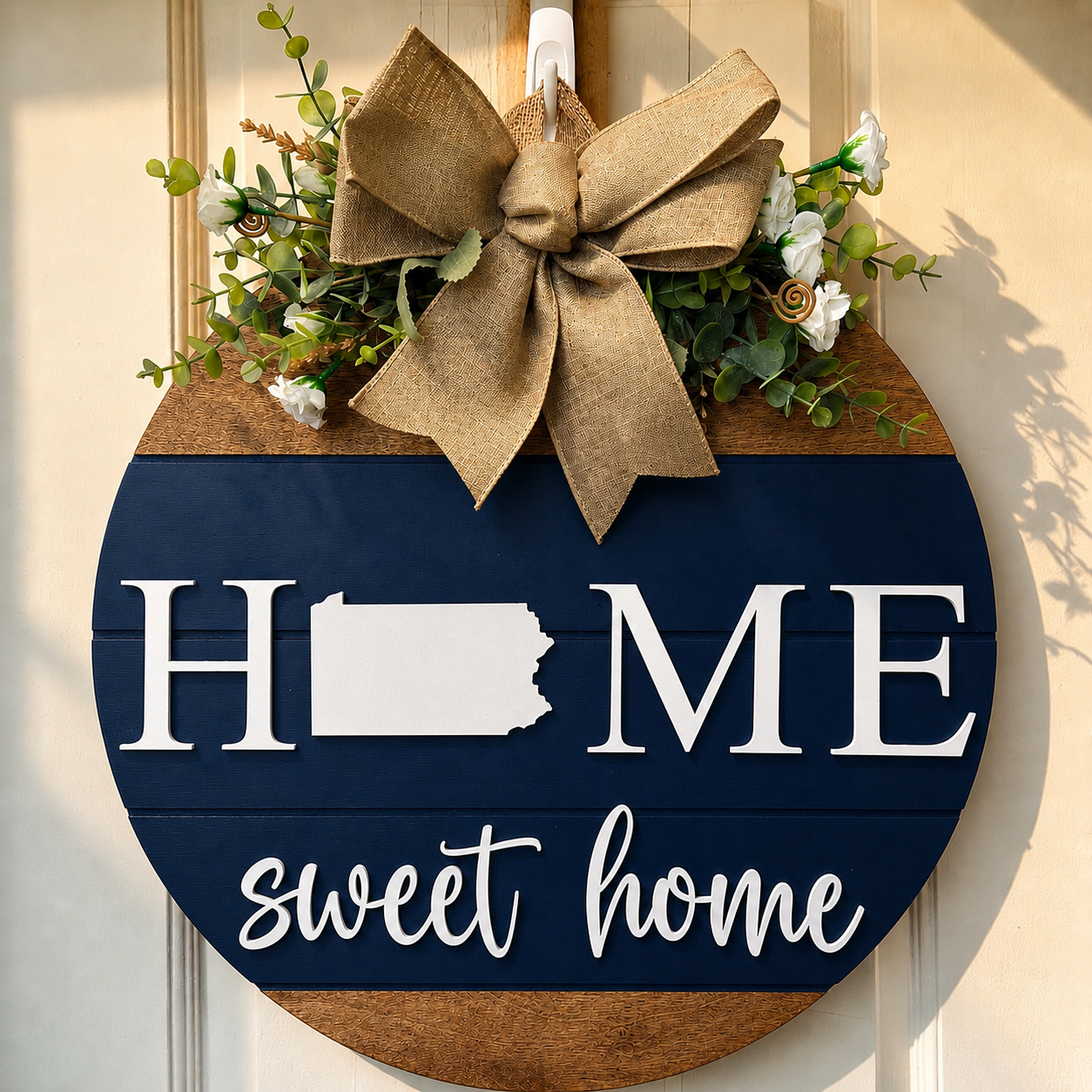 Door Sign - Custom State Home Sweet Home