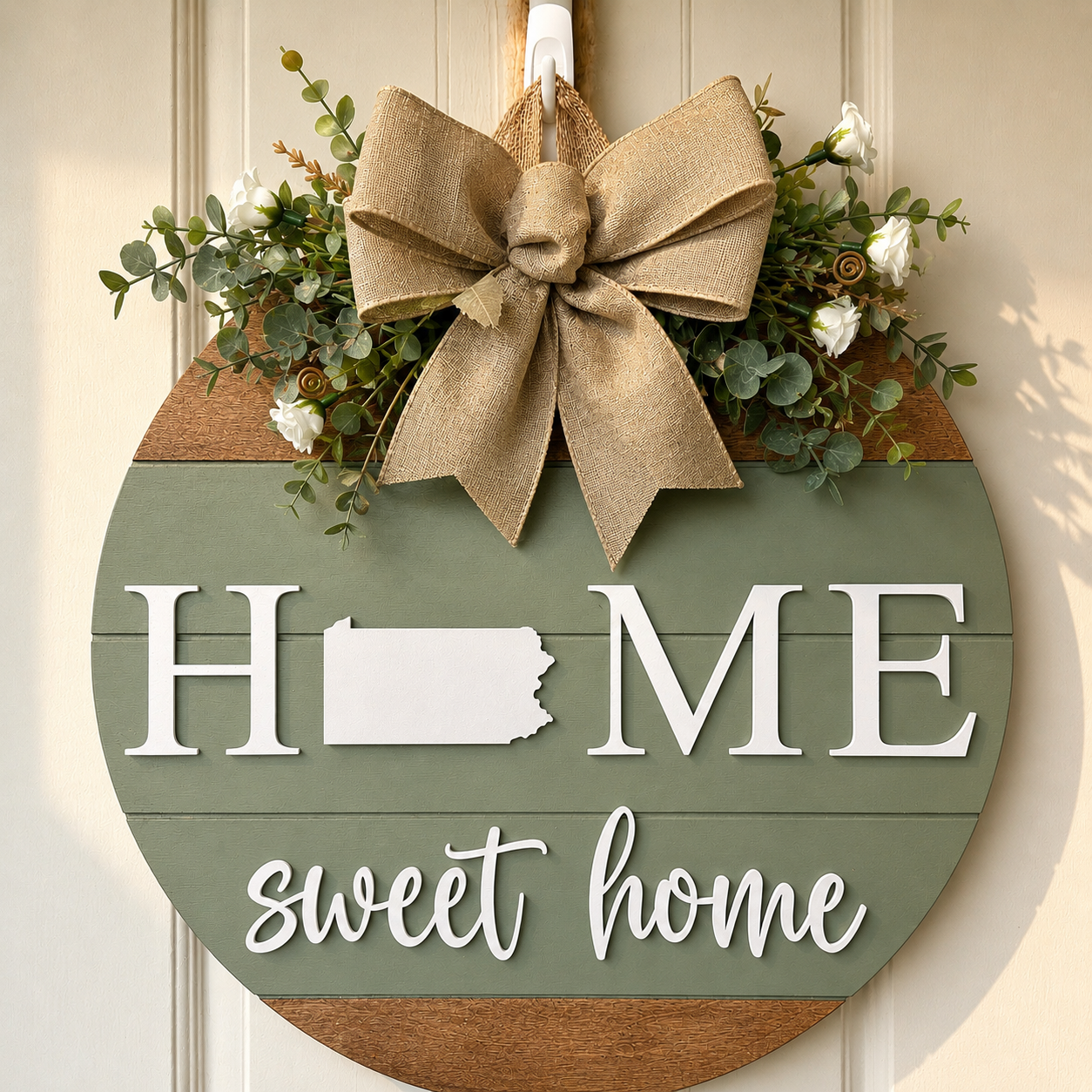 Door Sign - Custom State Home Sweet Home