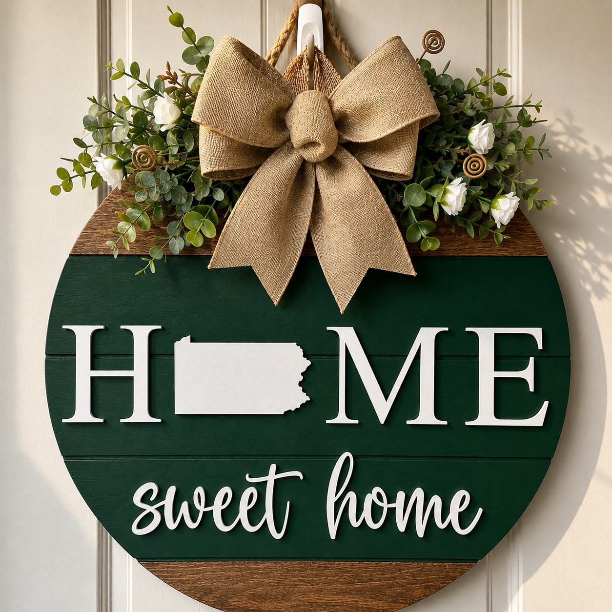 Door Sign - Custom State Home Sweet Home