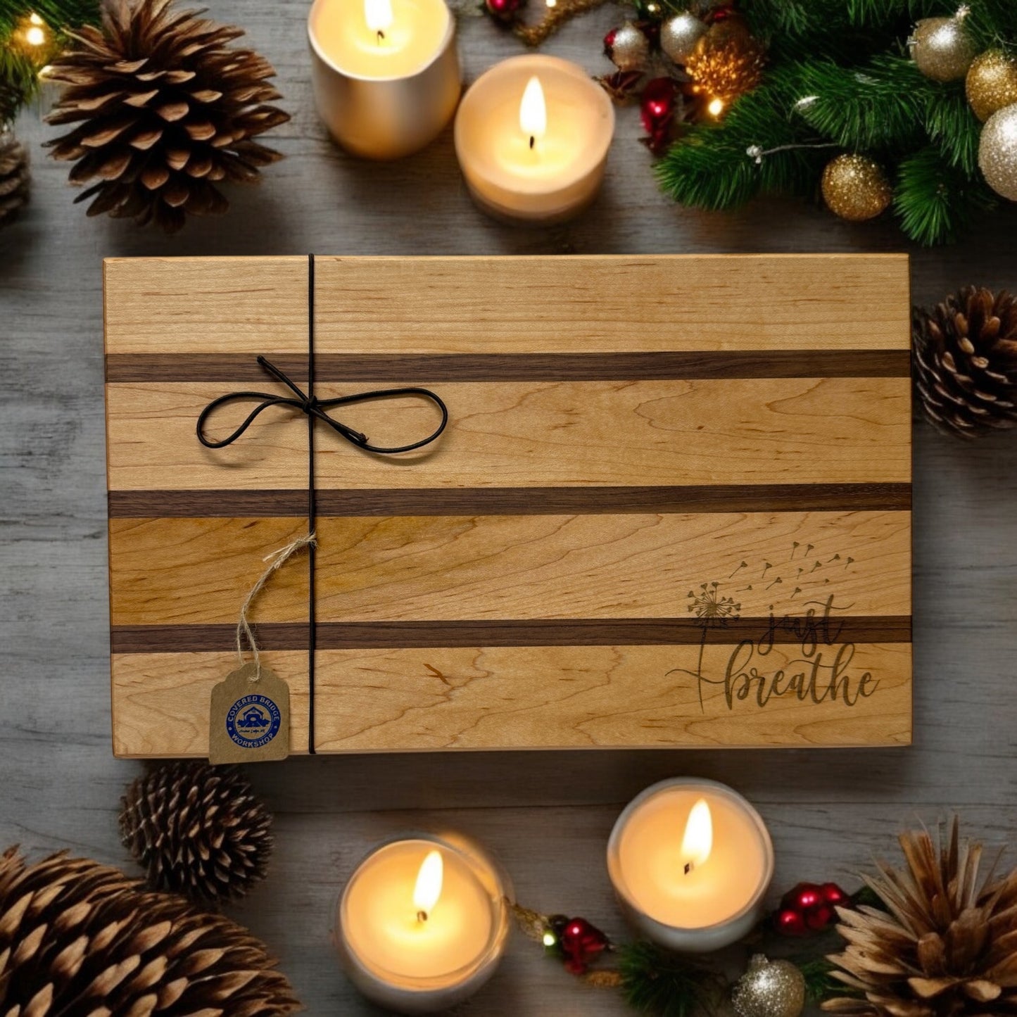“Just Breathe” Cutting Board