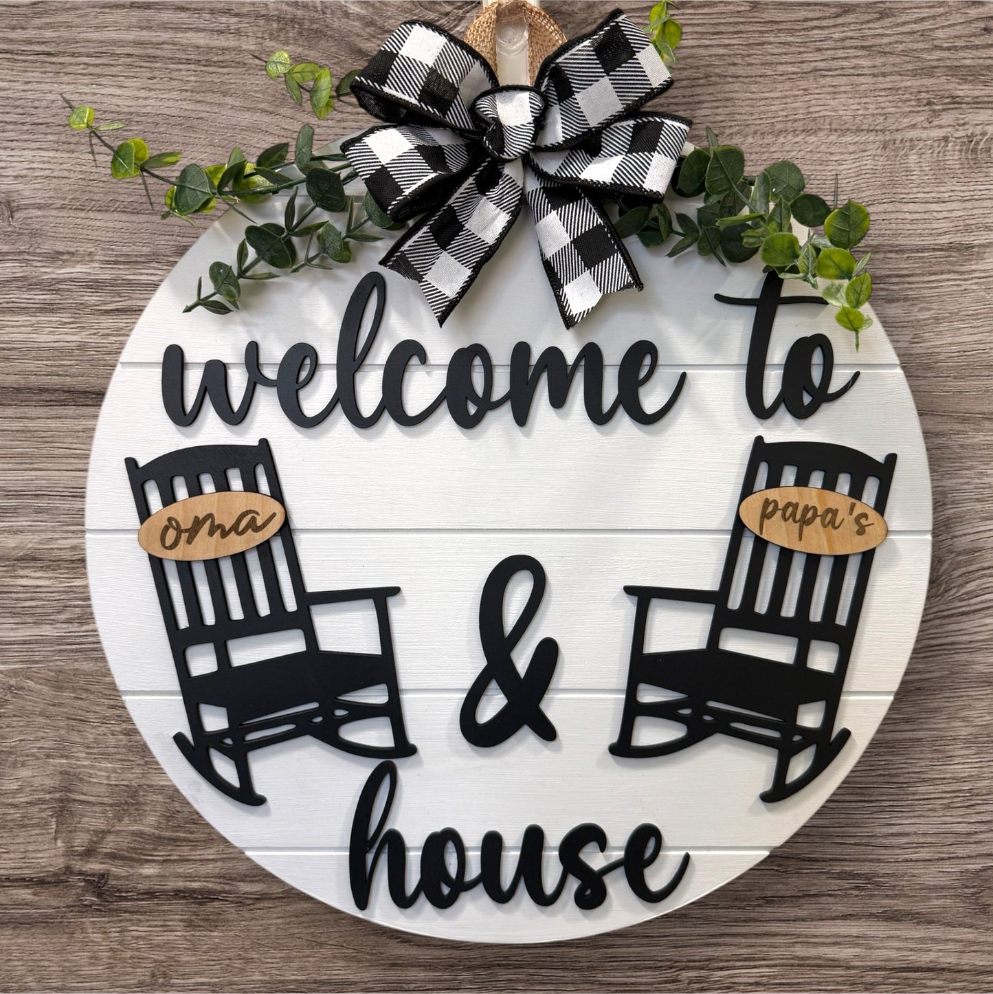 Door Sign - Personalized - Welcome Rocking Chairs
