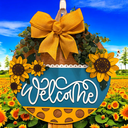 Door Hanger - Welcome Sunflower
