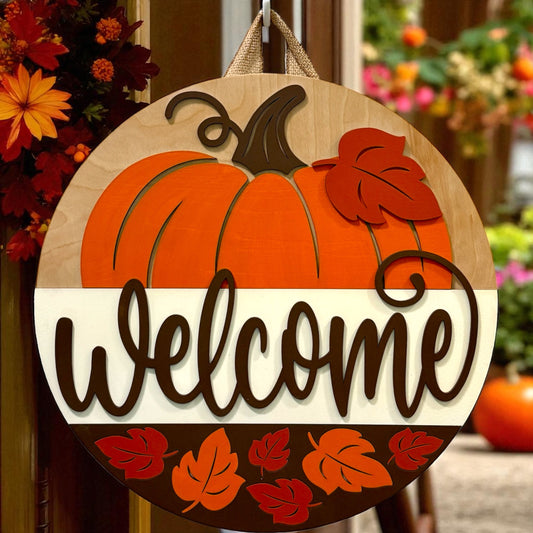 Door Hanger - Welcome Fall Pumpkin
