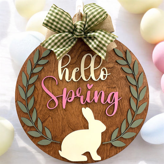 Door Hanger - Hello Spring - Bunny