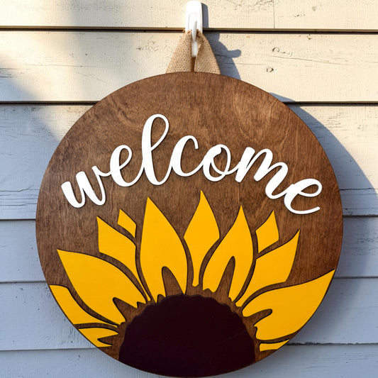 Door Hanger - Welcome Sunflower