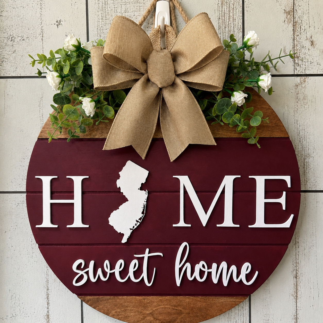 Door Sign - Custom State Home Sweet Home