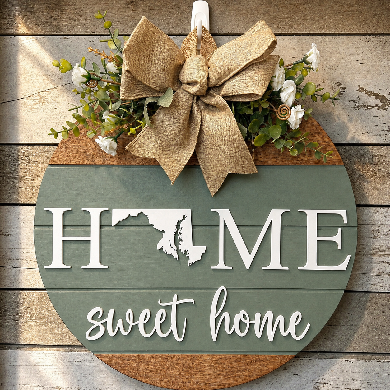Door Sign - Custom State Home Sweet Home