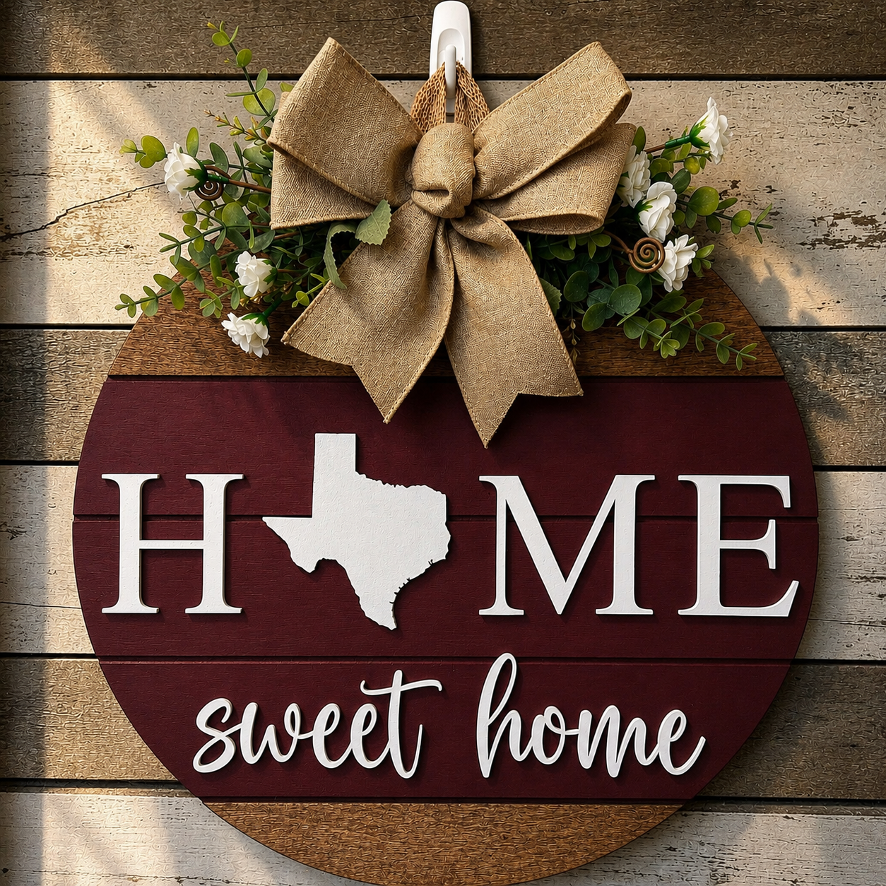 Door Sign - Custom State Home Sweet Home