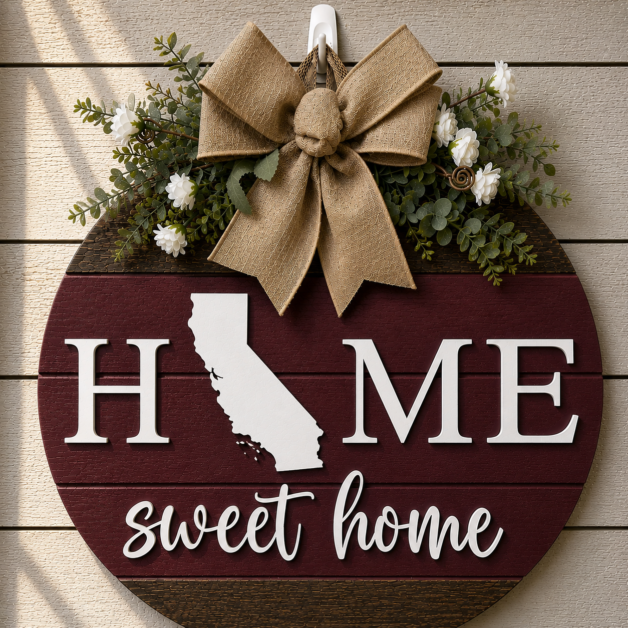 Door Sign - Custom State Home Sweet Home