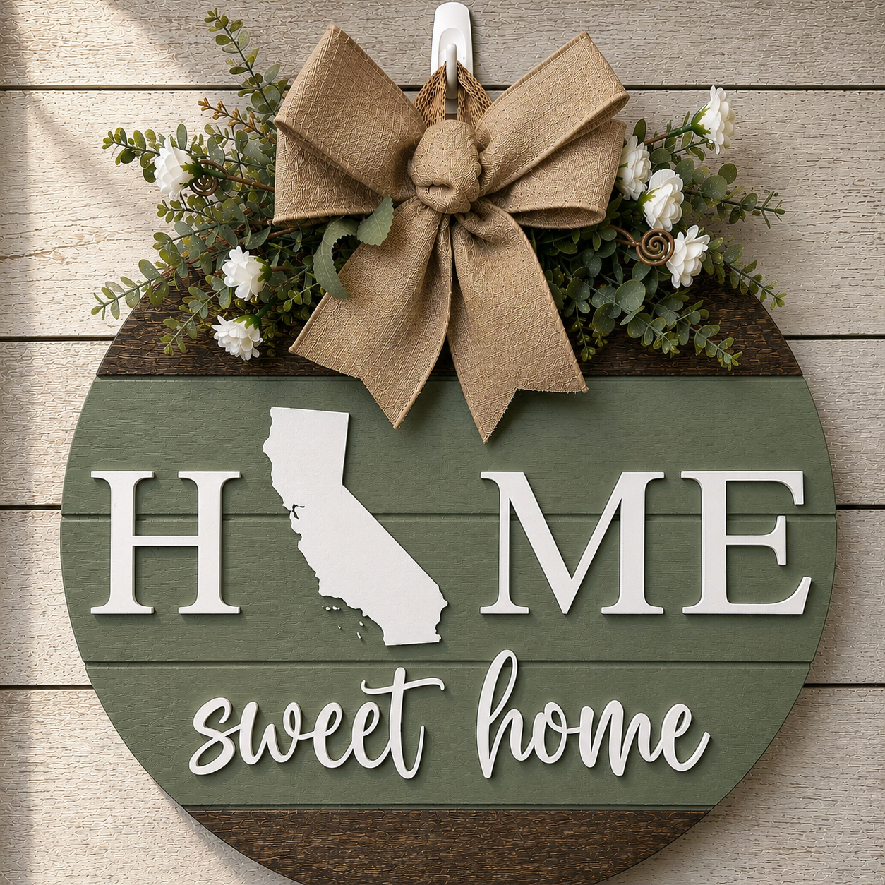 Door Sign - Custom State Home Sweet Home
