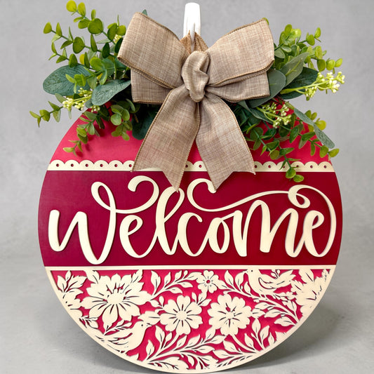 Door Hanger - Bluebird Blossom Welcome