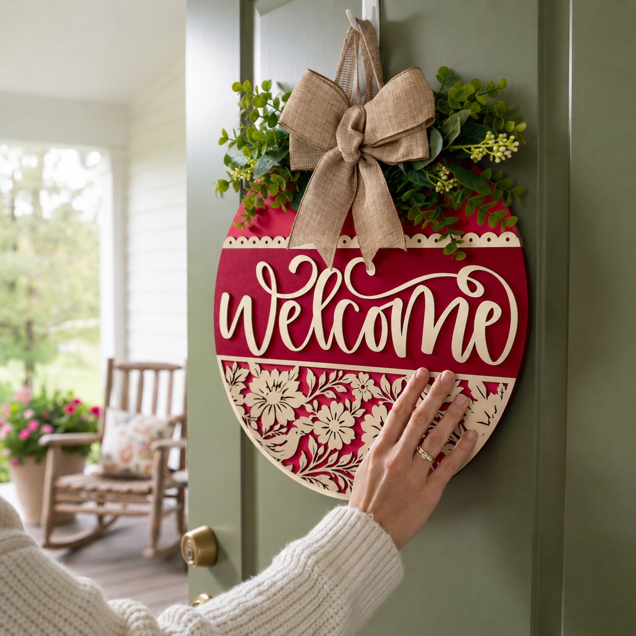 Door Hanger - Bluebird Blossom Welcome