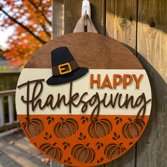 Door Hanger - Pilgrim Thanksgiving