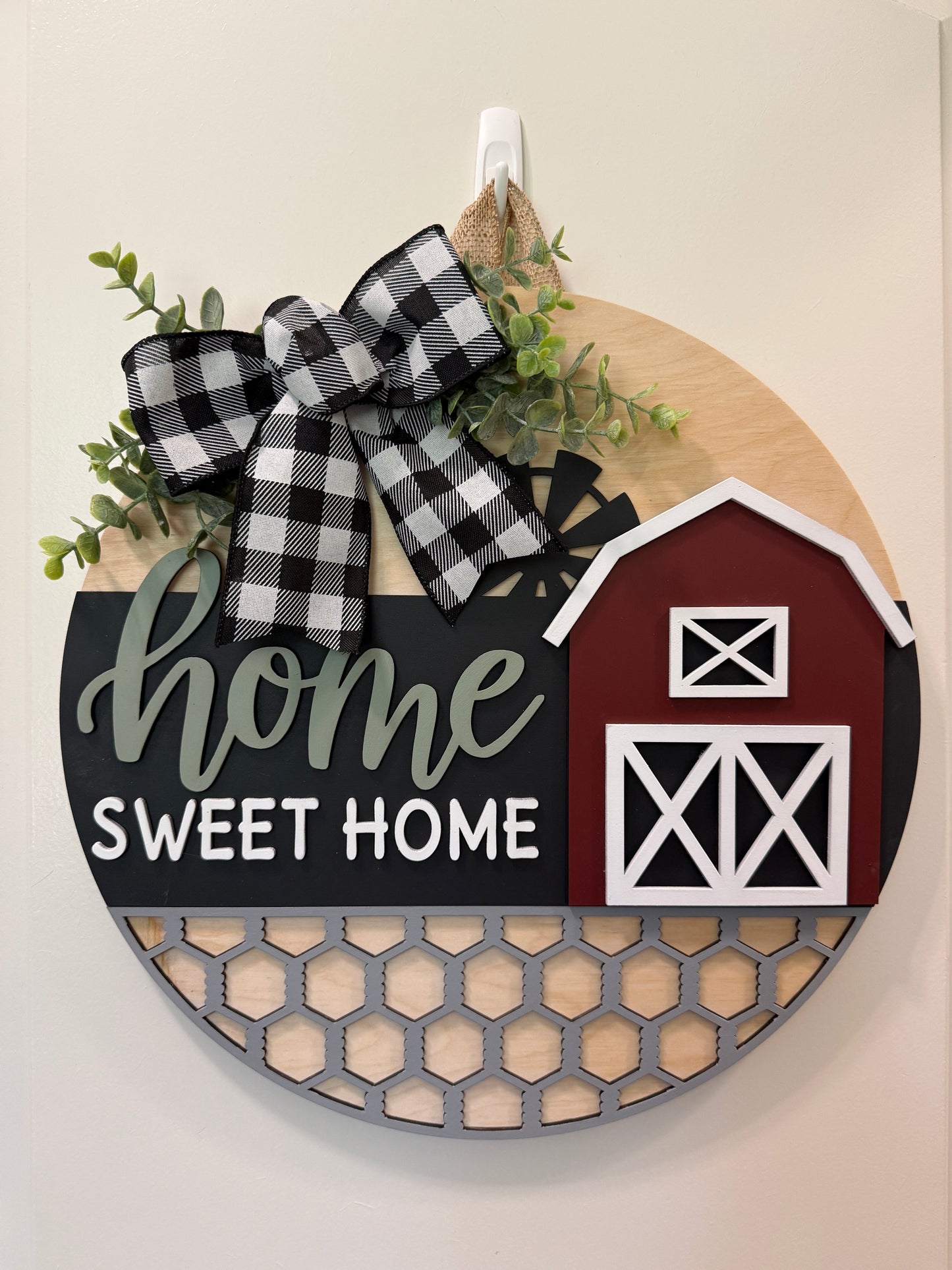 Door Hanger - Rustic Barn Home Sweet Home