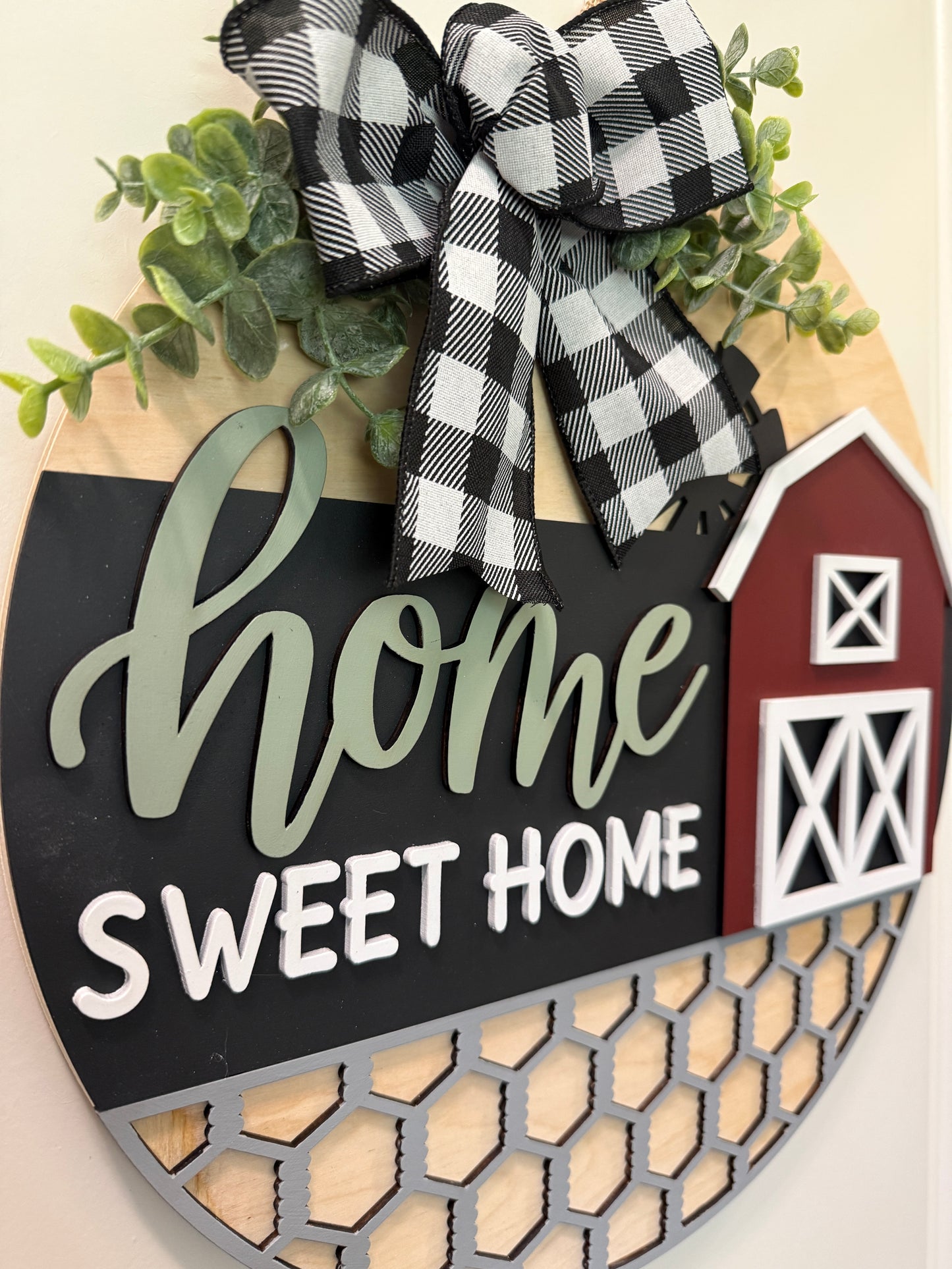 Door Hanger - Rustic Barn Home Sweet Home