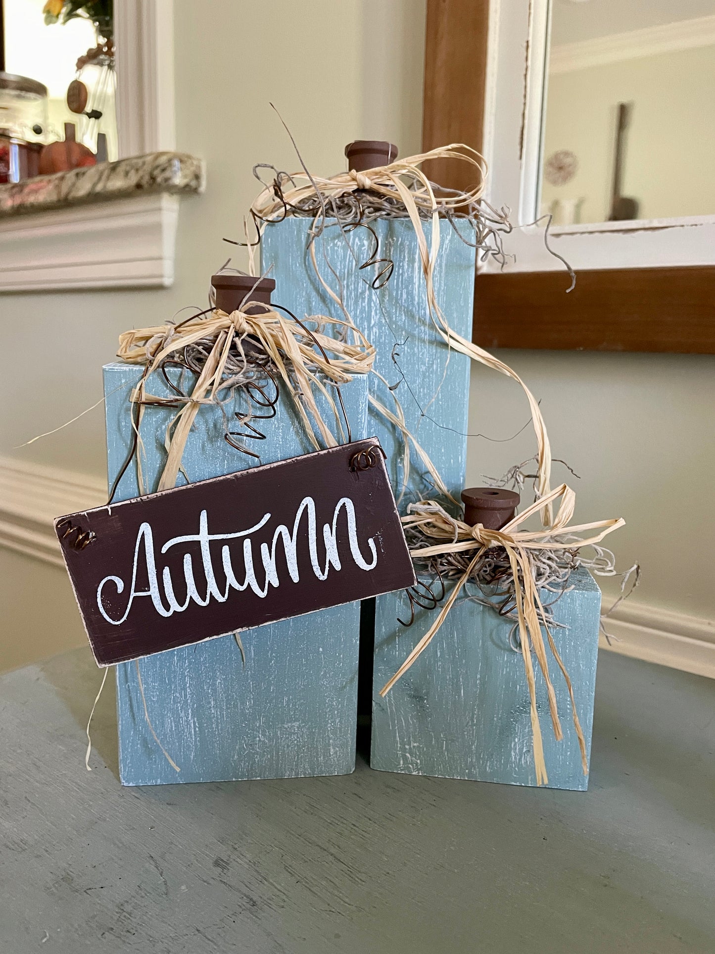 Wood Pumpkin set of 3