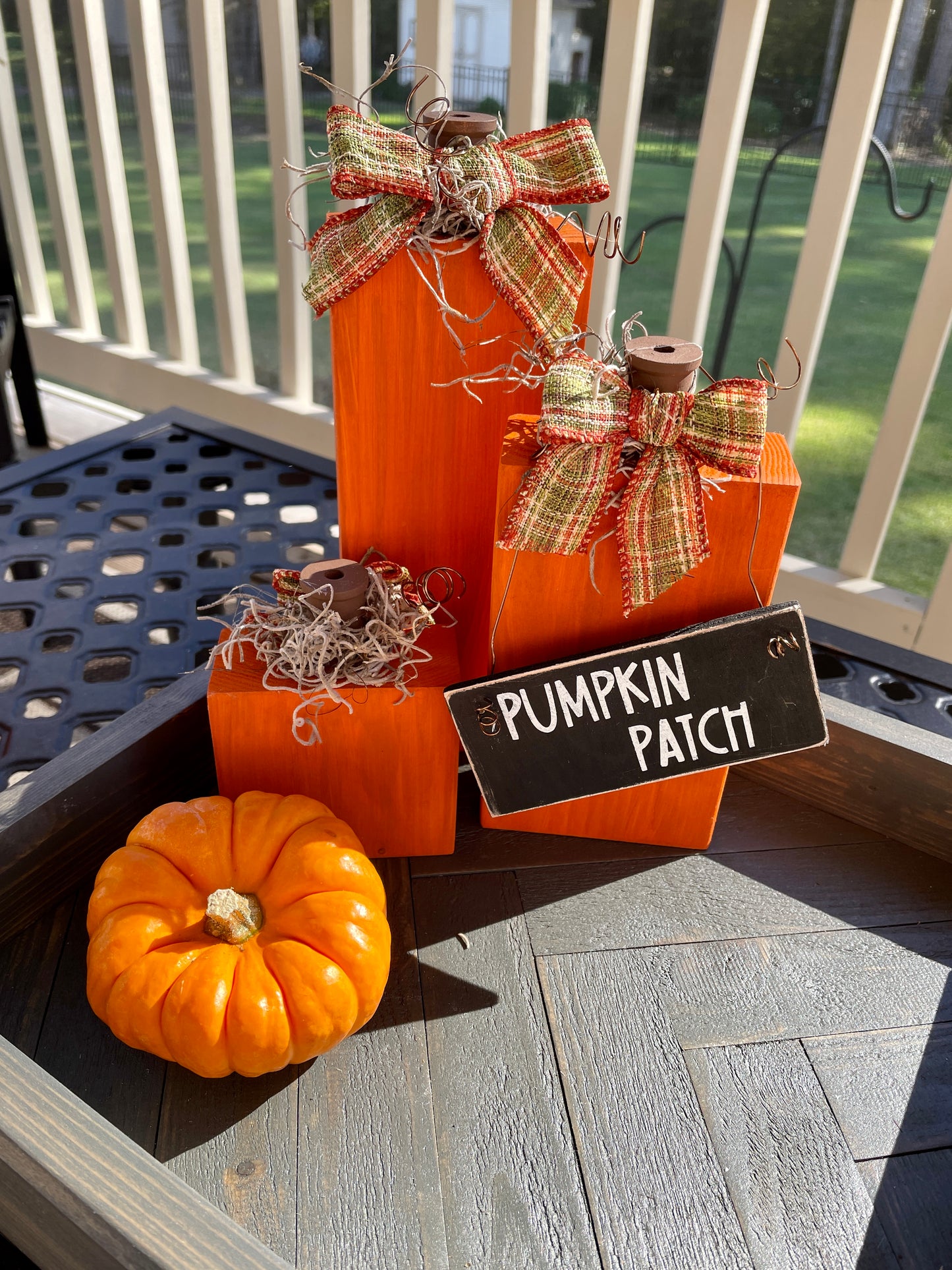 Wood Pumpkin set of 3