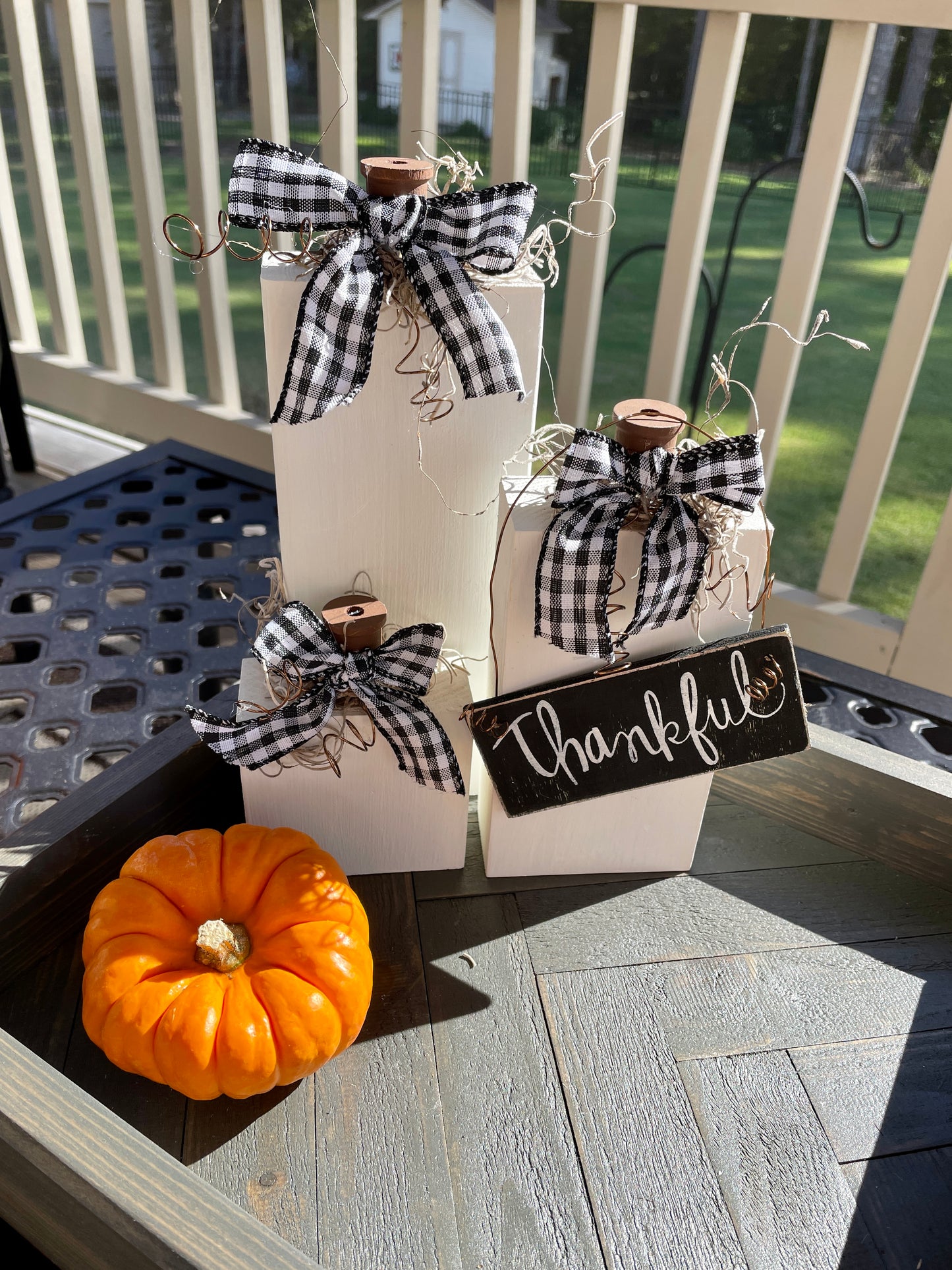 Wood Pumpkin set of 3