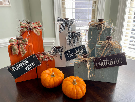 Wood Pumpkin set of 3