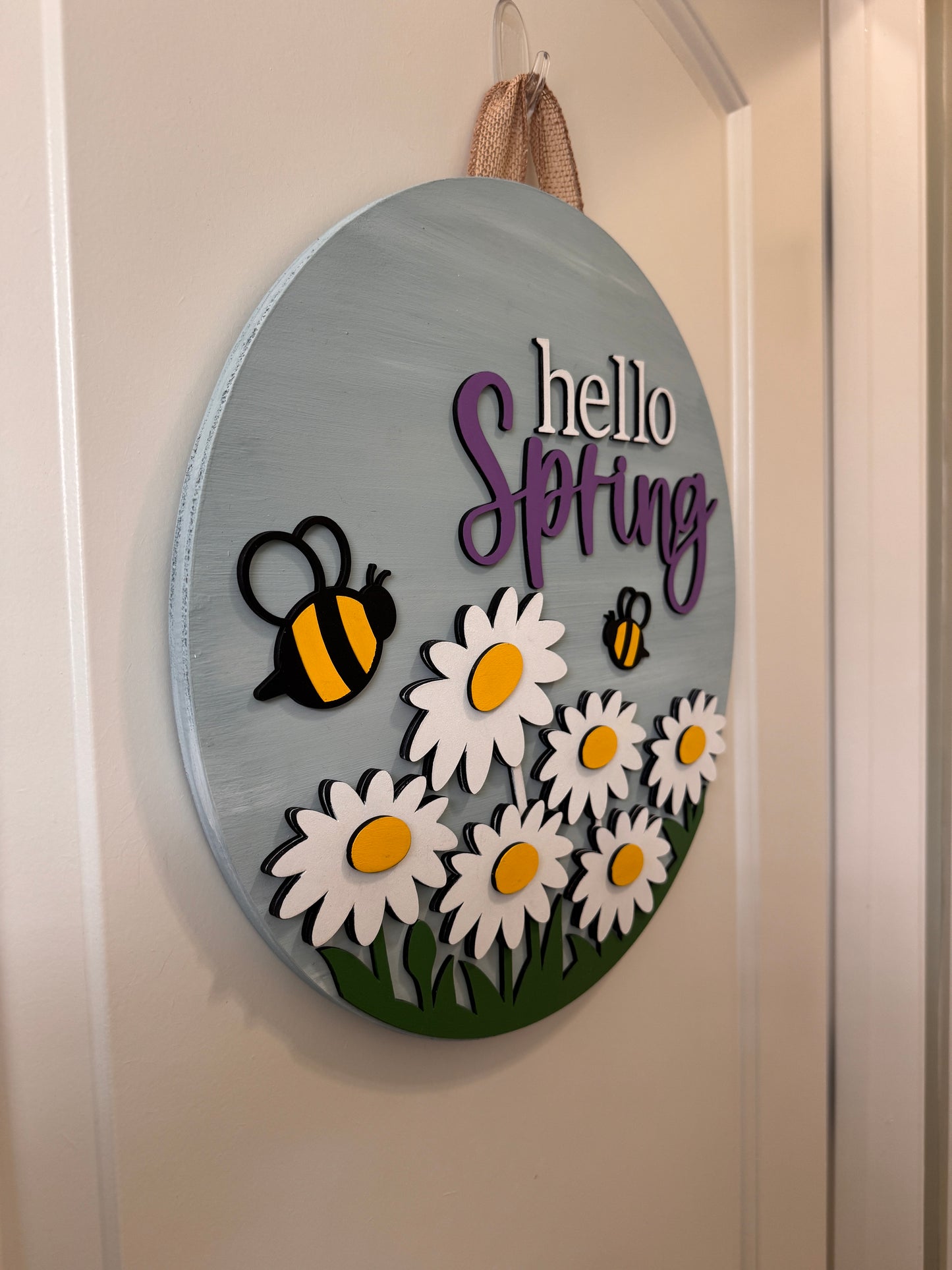 Door Hanger - Hello Spring Bumblebee