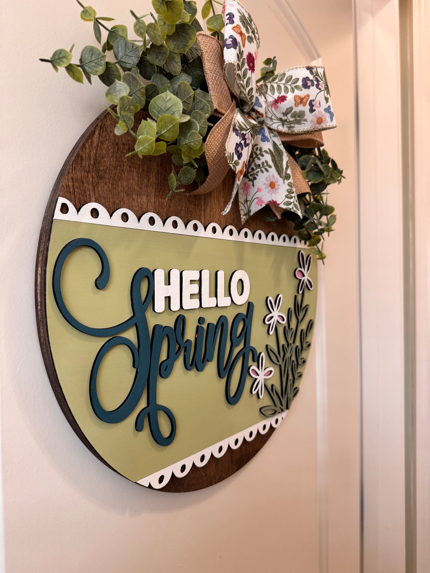Door Hanger - Hello Spring Flowers