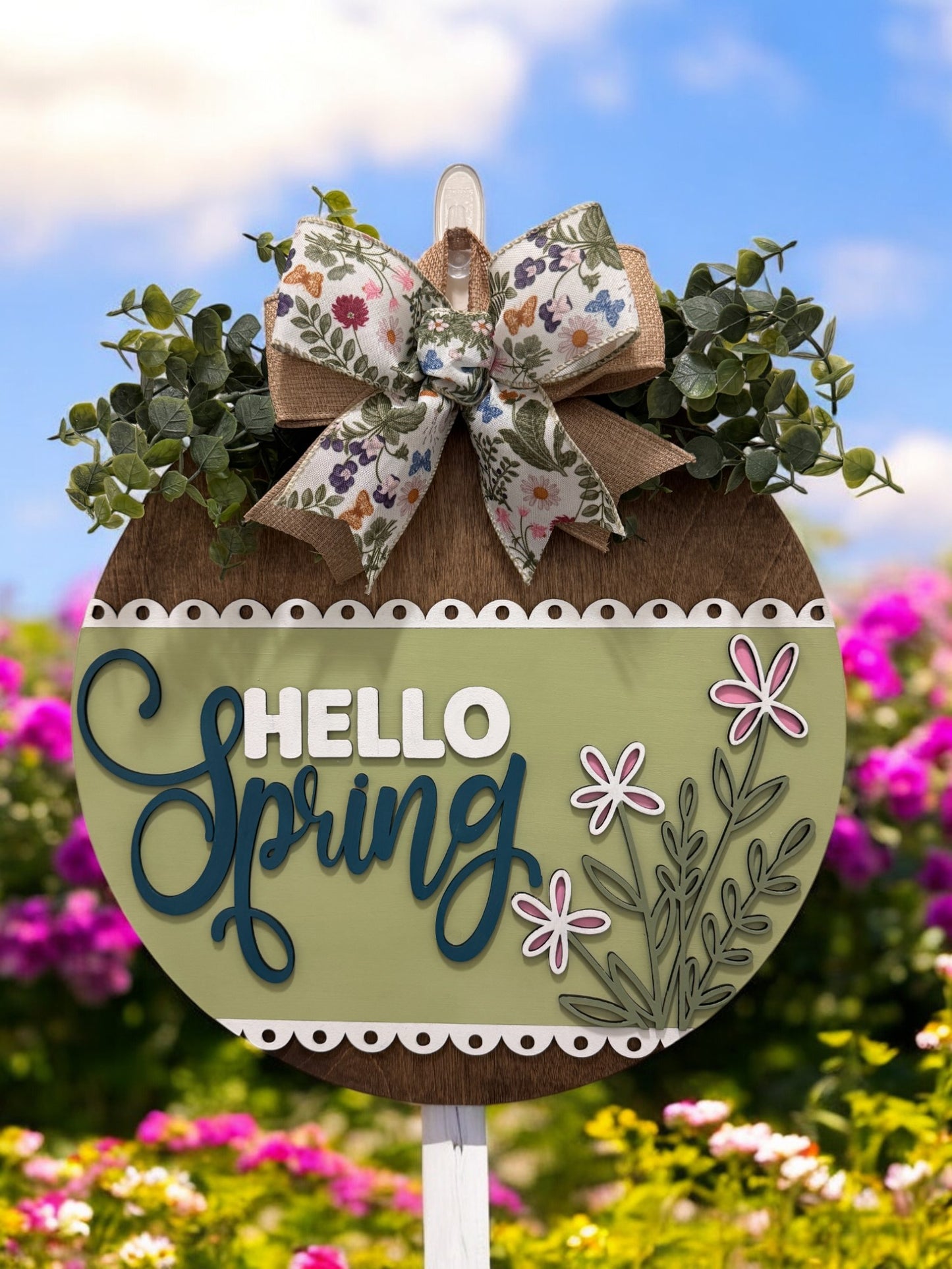 Door Hanger - Hello Spring Flowers