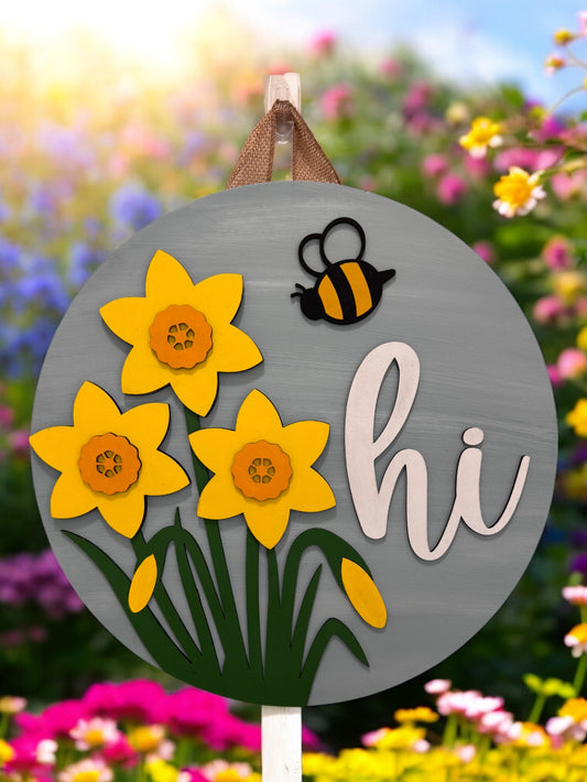 Door Hanger - Hi Daffodil