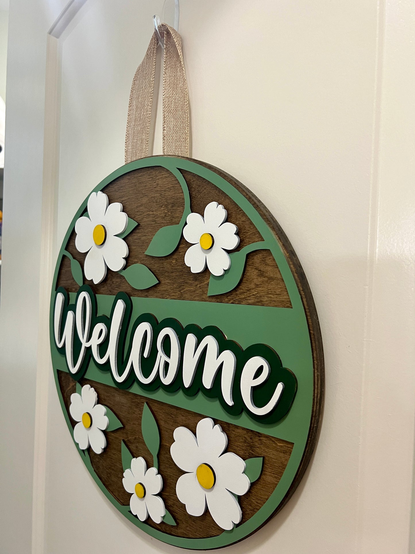 Door Hanger - Welcome Pretty Flower