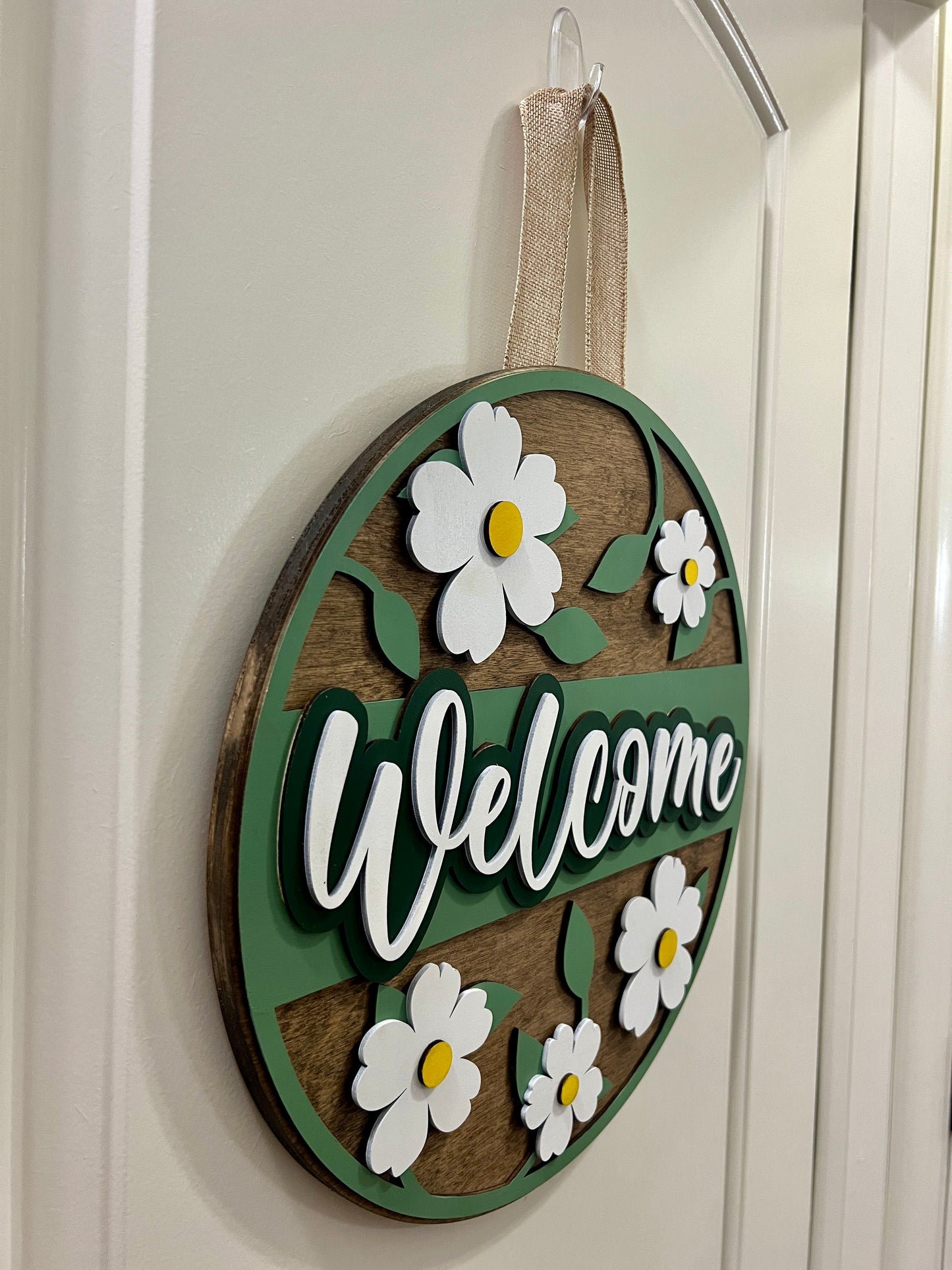 Door Hanger - Welcome Pretty Flower