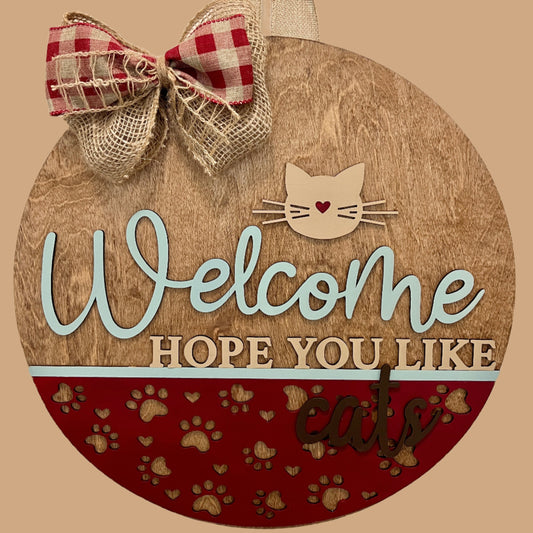 Door Hanger - Hope You Like Cats