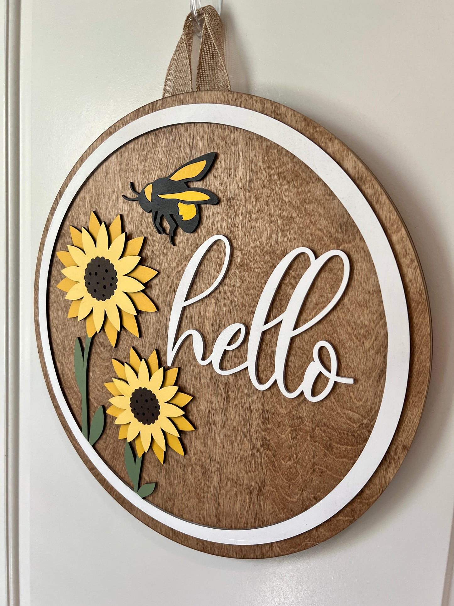 Door Hanger - Hello Sunflower Bee