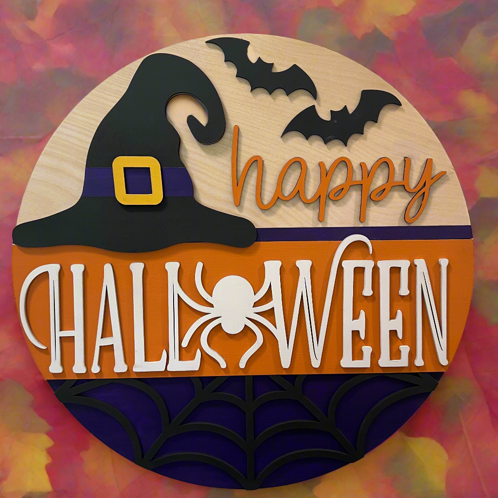 Door Hanger - Happy Halloween (Witches Hat)