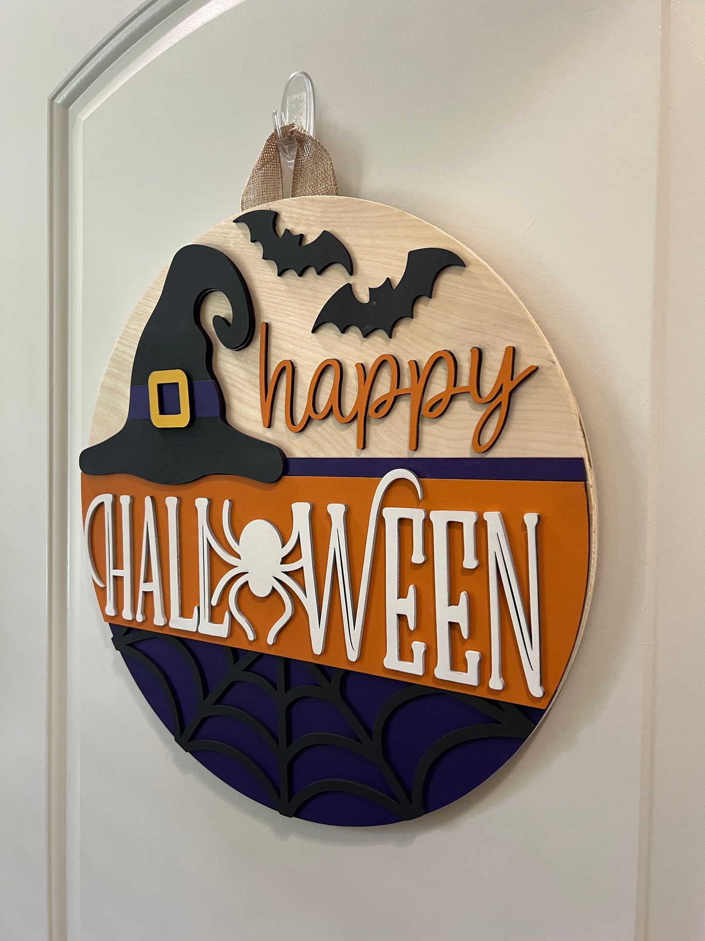 Door Hanger - Happy Halloween (Witches Hat)