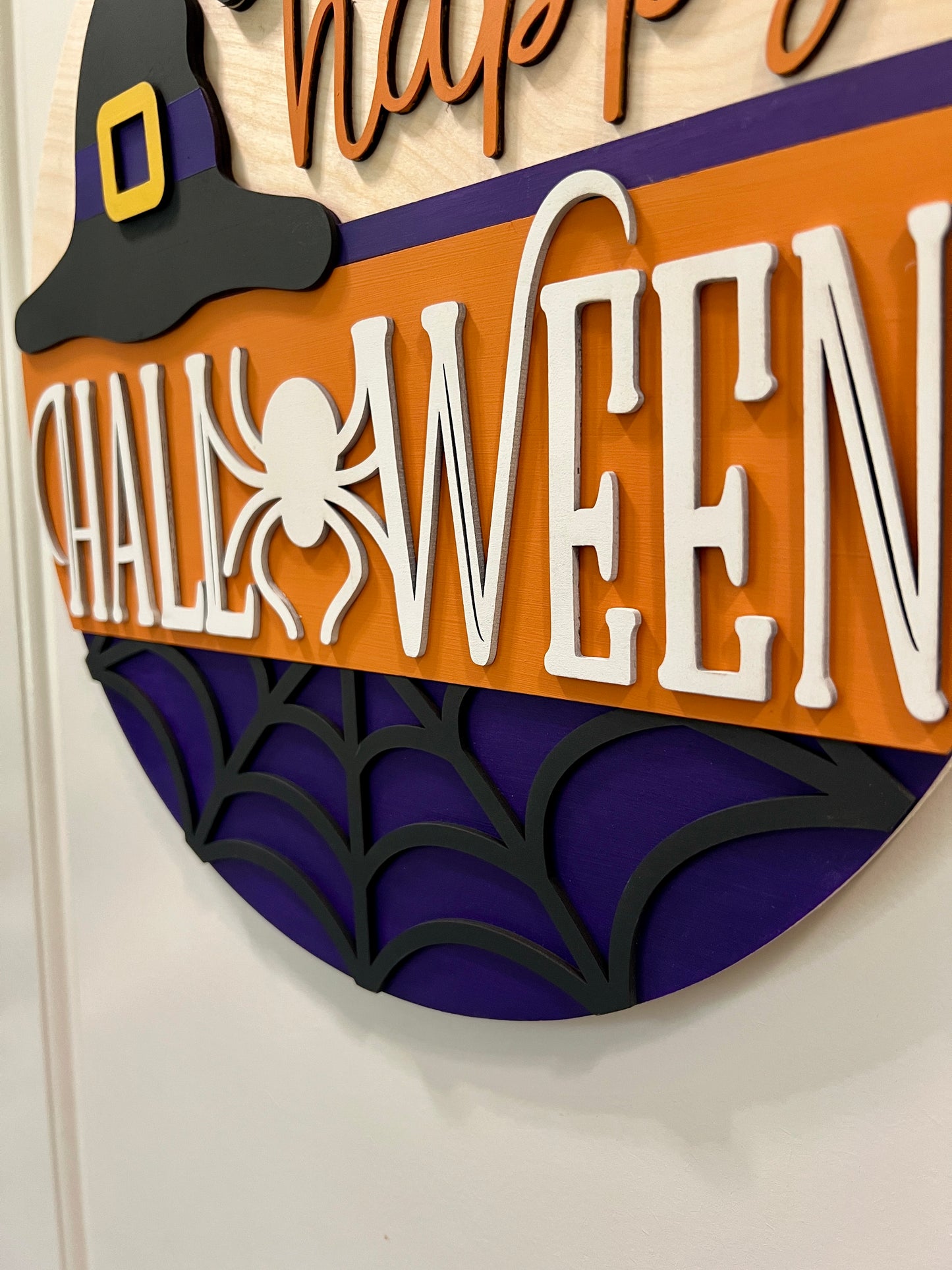 Door Hanger - Happy Halloween (Witches Hat)