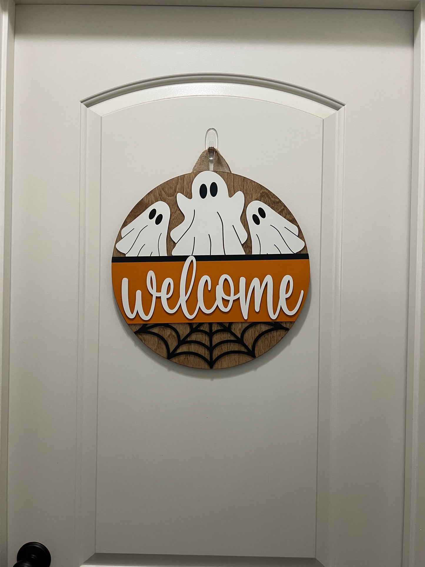 Door Hanger - Happy Halloween (Ghost Web)