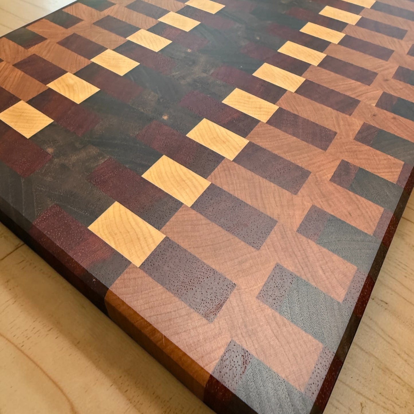 Lancaster Cutting Board from Covered Bridge Workshop, showcasing a durable wooden kitchen cutting board with a natural finish.