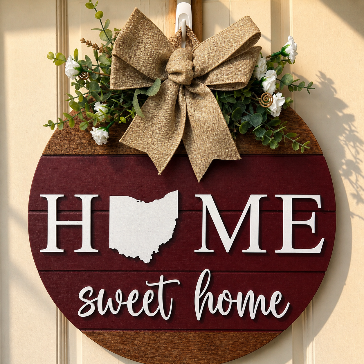 Door Sign - Custom State Home Sweet Home