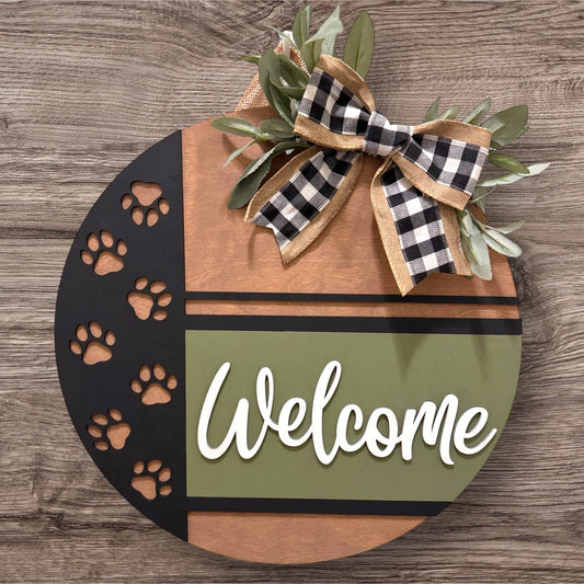 Door Hanger - Welcome Paws